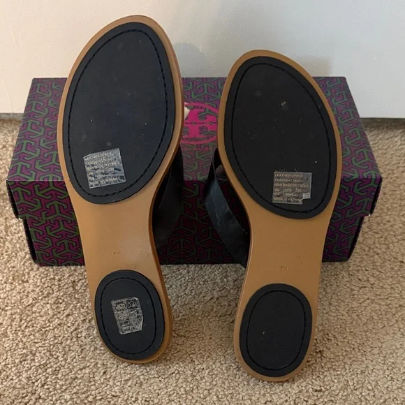 Tory Burch Black and Brown Sandals - Picture 3 of 6
